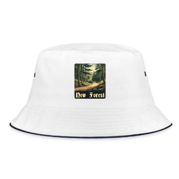 New Forest Forest Trail - Bucket Hat - white/navy - Front