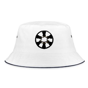 Cat Gaze Circle: Eyes from the Darkness - Bucket Hat - white/navy - Front