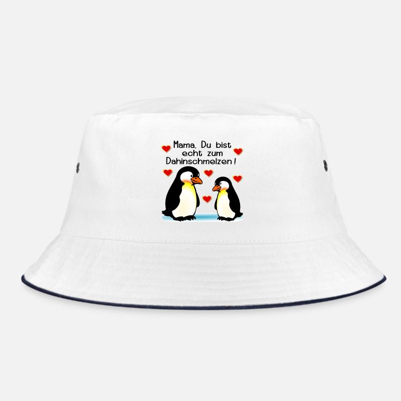 Mama Kind Pinguine Muttertag - Bucket Hat - Weiß/Navy