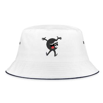 Laughing Eightball Mascot - Bucket Hat - white/navy - Front