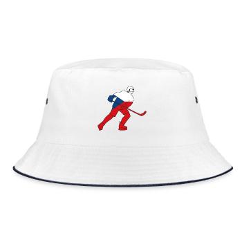 Hockey player with the Czech flag - Bucket Hat - white/navy - Front