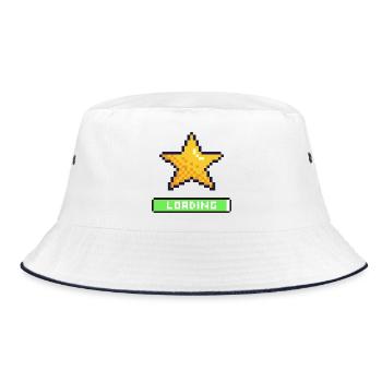 Loading Pixel Star - Bucket Hat - white/navy - Front