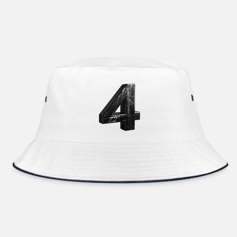 Schwarze 4 mit Marmormuster Bucket Hat