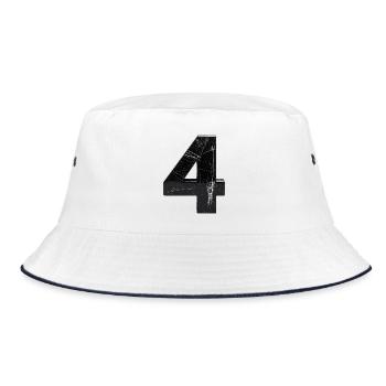 Reinforced four-piece design with scratches - Bucket Hat - white/navy - Front