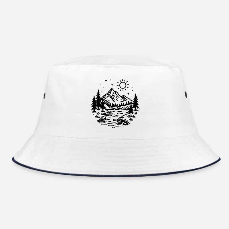 Mountains Landscape Forest Bucket Hat
