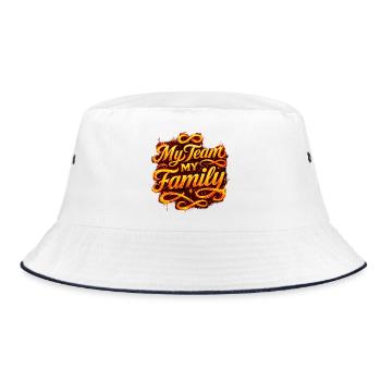 Teamgeist im Flammenlook, Team Family - Bucket Hat - Weiß/Navy - Vorne