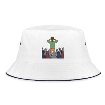 Individual in front of the crowd: social pressure - Bucket Hat - white/navy - Front