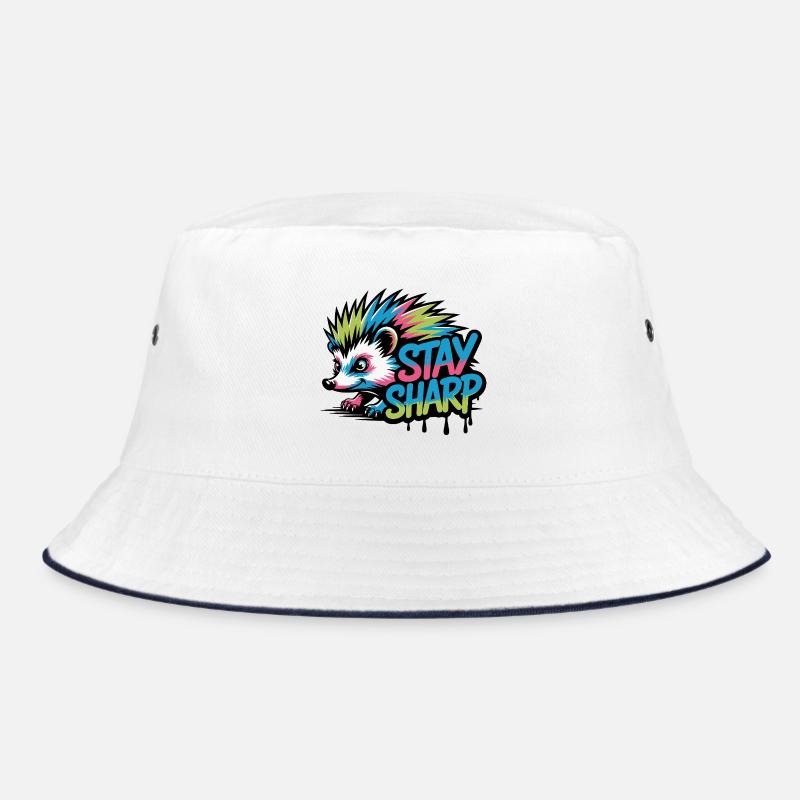Stay Sharp Hedgehog Neon Bucket Hat
