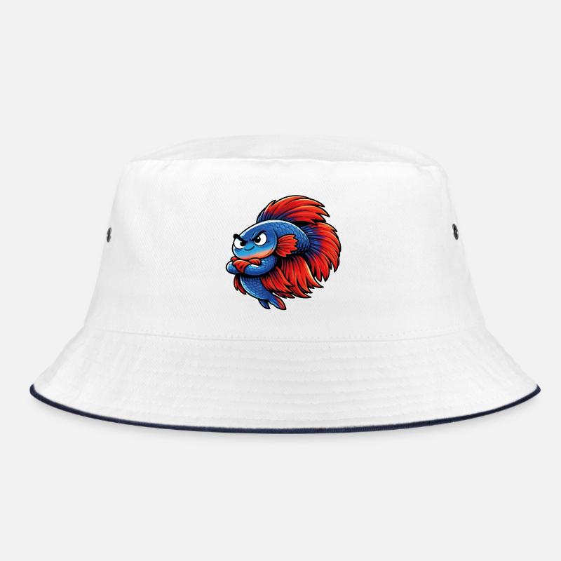 Blue Red Kampffisch Bucket Hat