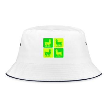 Llama Pop Art - Bucket Hat - white/navy - Front