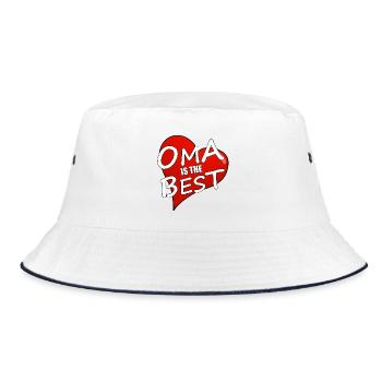 OMA IS THE BEST - Bucket Hat - Weiß/Navy - Vorne