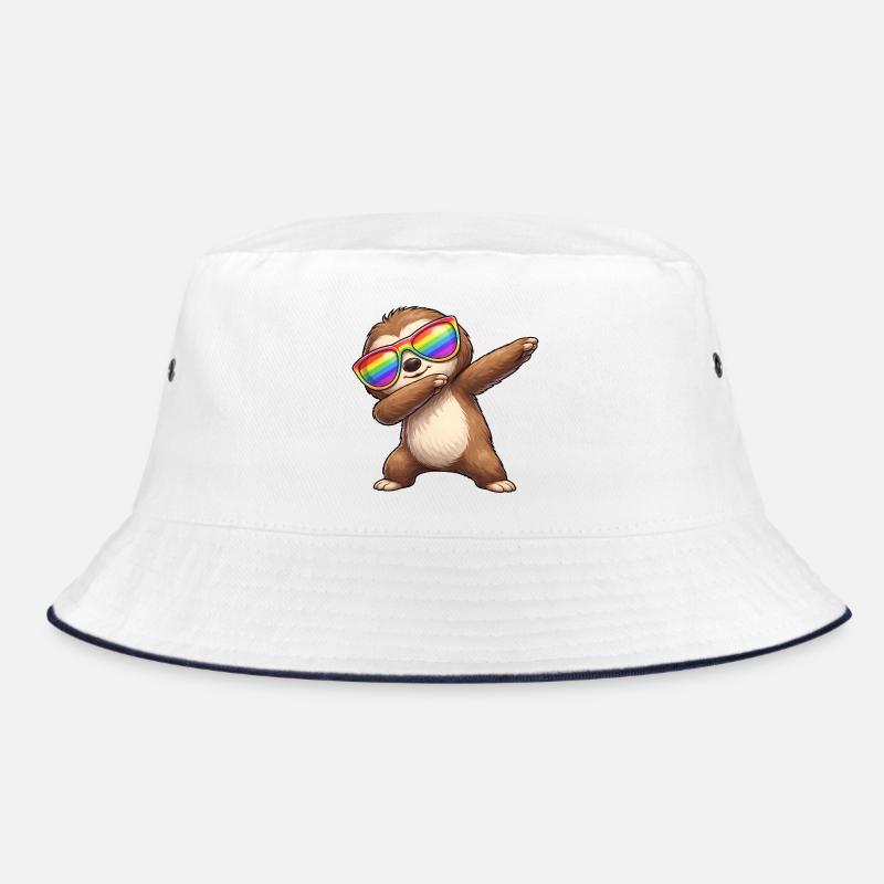Süßer Faultier Cartoon Dab Regenbogen Sommer Cool Bucket Hat