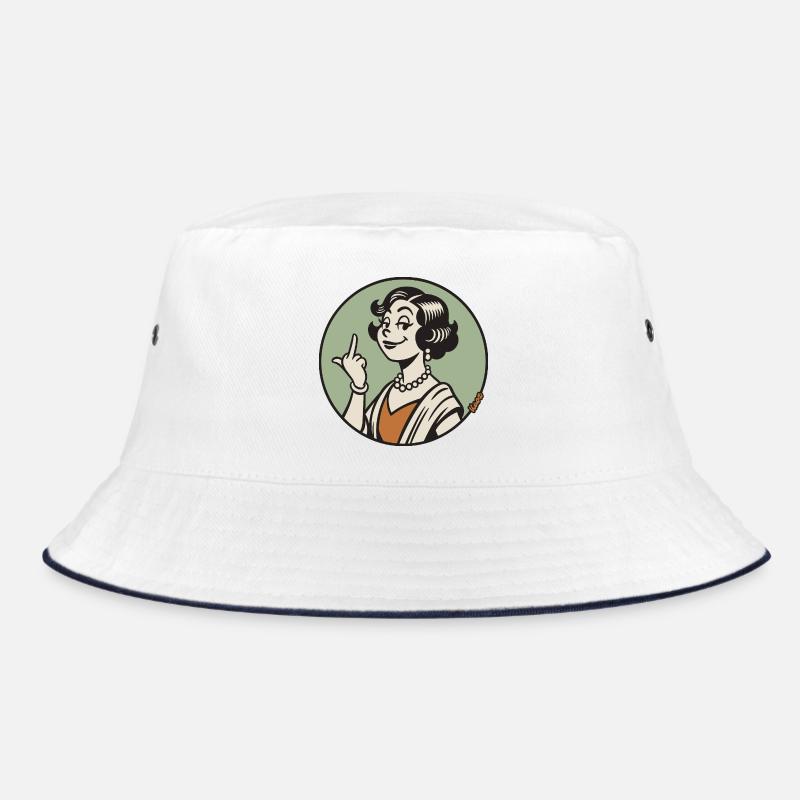 Retro Diva mit Mittelfinger Bucket Hat