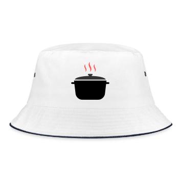 Cooking Pot Steam Cooking - Bucket Hat - white/navy - Front