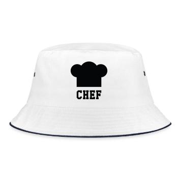 Toque Chef - Cuisine - Cuisinier - Bob - blanc/marine - Devant