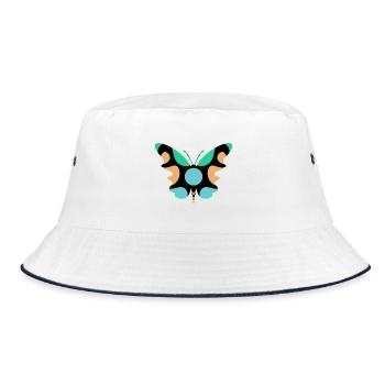 Butterfly Art - Bucket Hat - white/navy - Front