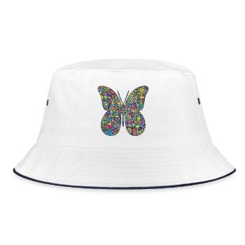 Color Spectacle Butterfly - Bucket Hat - white/navy - Front