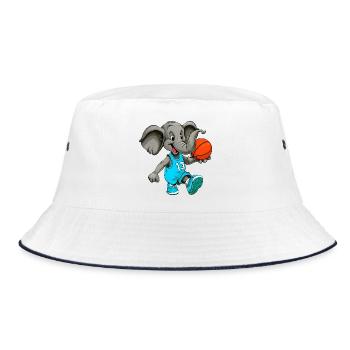 Elefanten Basketball Hooper - Bucket Hat - Weiß/Navy - Vorne