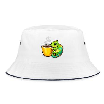 Coffee Dragon Cuddle - Bucket Hat - white/navy - Front