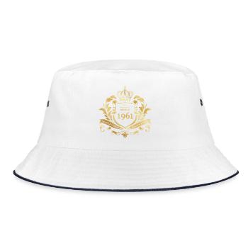 65. Geburtstag Semper Verum - Established 03/1961 - Bucket Hat - Weiß/Navy - Vorne