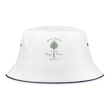 Mallorca Palmenlogo est. 2026 - Bucket Hat - Weiß/Navy - Vorne