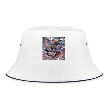 Gelegenheitskunst - Bucket Hat - Weiß/Navy - Vorne