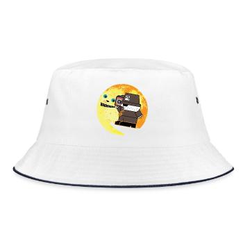 Pixel P.I. Moon Chase - Bucket Hat - white/navy - Front