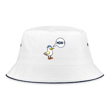 Hamburger Möwe Moin - Bucket Hat - Weiß/Navy - Vorne