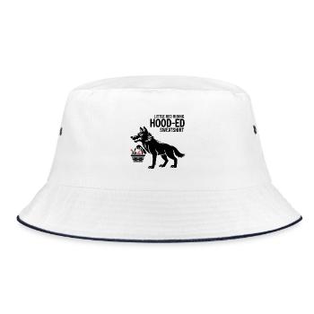Fairy tale wolf with basket - Bucket Hat - white/navy - Front