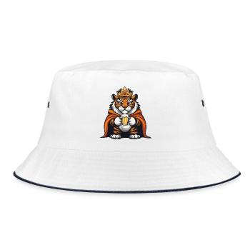 Tiger Beer King - Bucket Hat - white/navy - Front