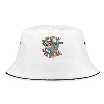 Jungle Sloth Nap - Bucket Hat - white/navy - Front