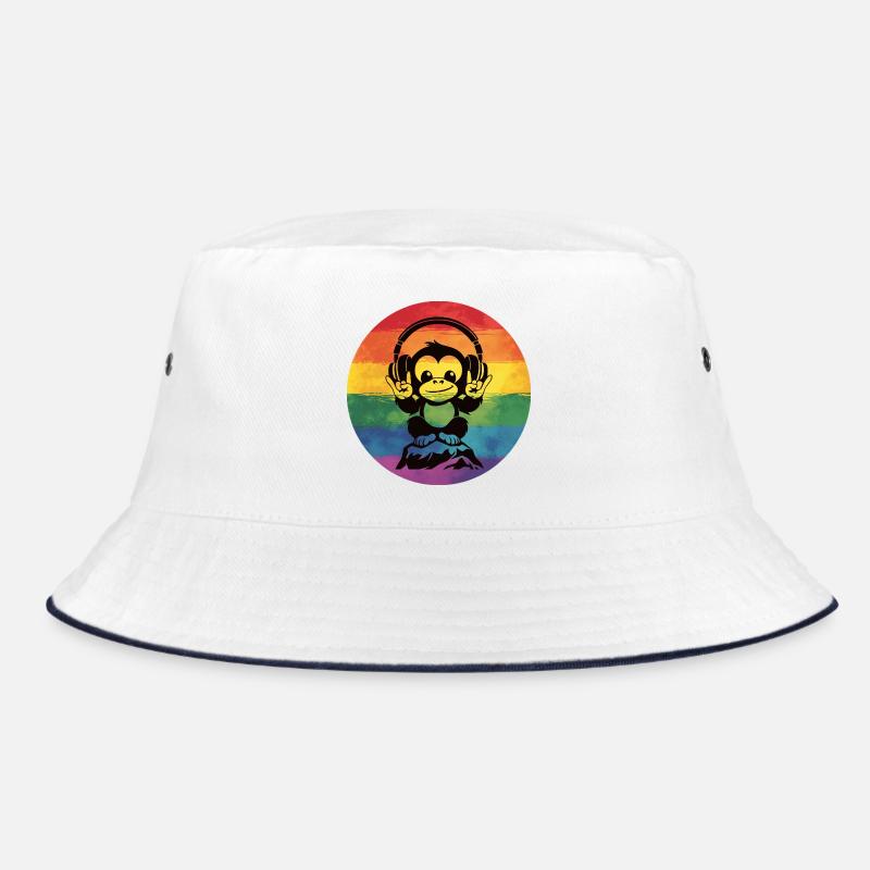 Rainbow DJ Monkey – Signe de la main rock casque Bob