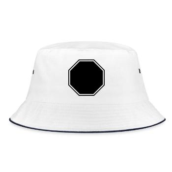 Stop Form – Attention Frame for Design! - Bucket Hat - white/navy - Front