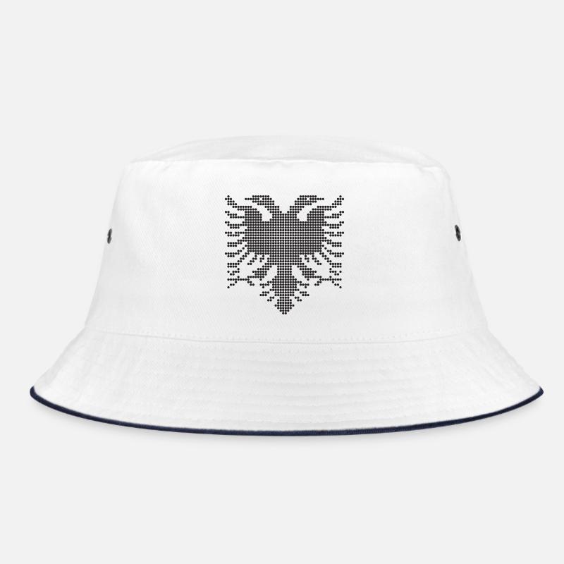 Double Head Albanian Eagle dotted  Silhouette Bucket Hat