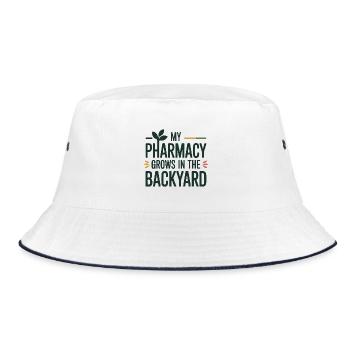 Naturopath My Pharmacy Grows Backyard Professional - Bucket Hat - white/navy - Front