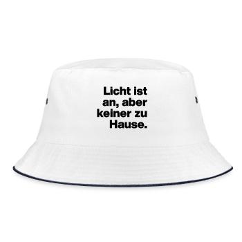 LIGHTS ARE ON, BUT NO ONE IS HOME. SARCASM - Bucket Hat - white/navy - Front