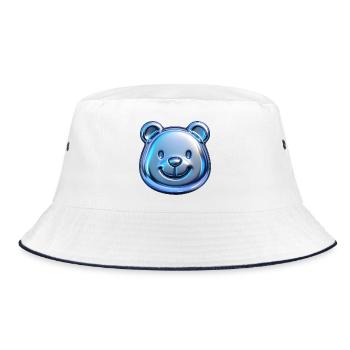 Cute bear with metallic reflections - Bucket Hat - white/navy - Front