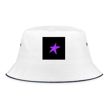 STAR. MEER. STRAND. OZEAN. FEIERTAGE. HUMOR - Bucket Hat - Weiß/Navy - Vorne