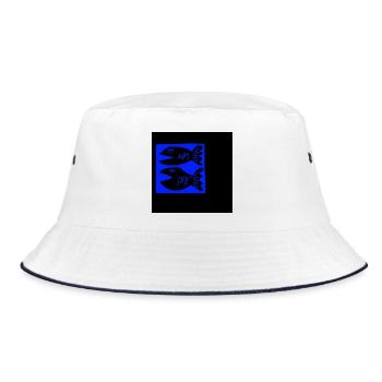 FISH. FISHING. SEA. OCEAN. STAR. HOLIDAYS - Bucket Hat - white/navy - Front