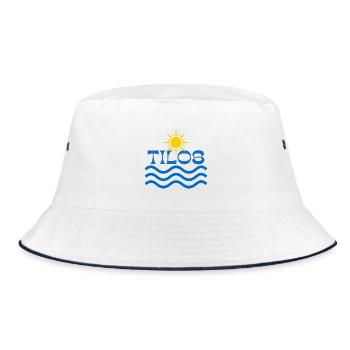 Tilos Sun Waves Logo - Bucket Hat - white/navy - Front