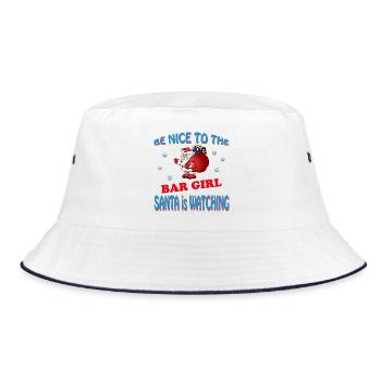 SANTA BAR GIRL - Bucket Hat - Weiß/Navy - Vorne