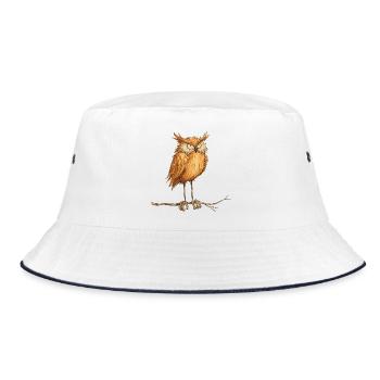 mysterious owl - Bucket Hat - white/navy - Front