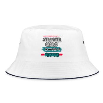 Strength Grows in Moments of Struggle. - Bucket Hat - white/navy - Front