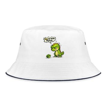 Funny Saying Outfit Statement Motif - Bucket Hat - white/navy - Front
