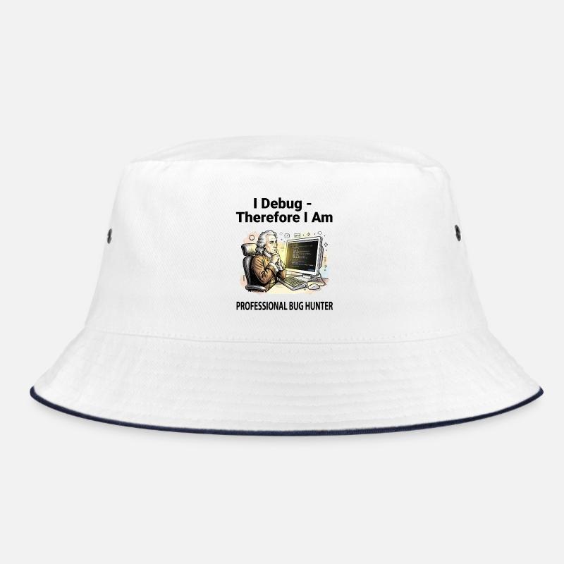 Retro Scholar an der Coding Console – leichter Hintergrund Bucket Hat