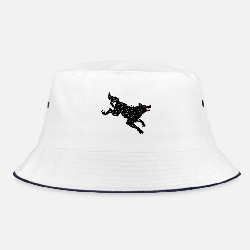 Schwarzer Wolf läuft Bucket Hat