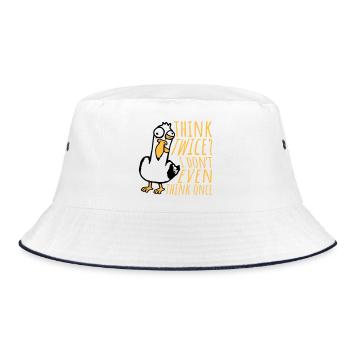 Seagull Crazy Think Twice? I Don't Even Think Once - Bucket Hat - white/navy - Front