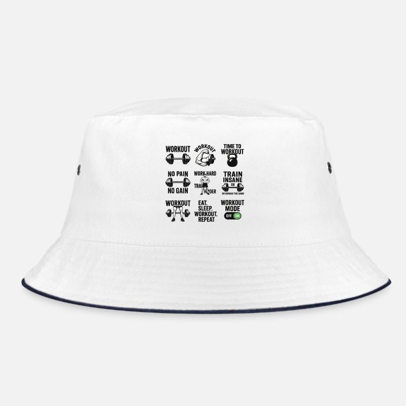 Power Gym Black Patterns Workout Bucket Hat