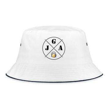 Bière pour enterrement de vie de garçon (symbole de cercle pour enterrement de vie de garçon POS2C) - Bob - blanc/marine - Devant