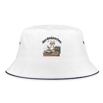 Herdmännchen Koch Erdmännchen am Herd  - Bucket Hat - Weiß/Navy - Vorne